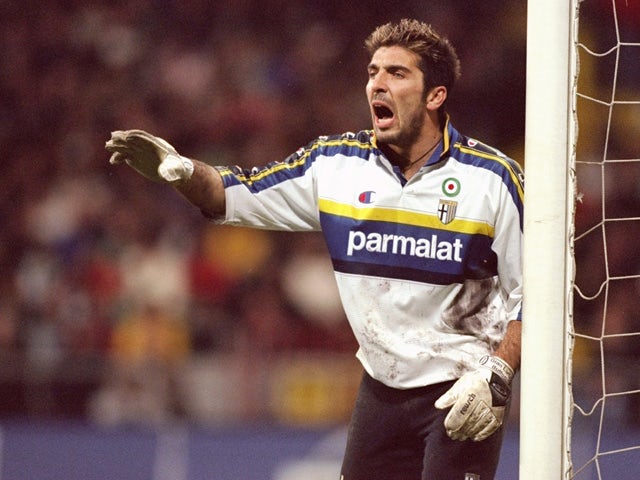 Gianluigi Buffon of Parma during the UEFA Cup fourth round second leg game between Werder Bremen and Parma at the Weserstadion in Bremen, Germany