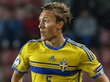 Sweden's Ludwig Augustinsson against Denmark on June 27, 2015