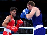 Great Britain's Qais Ashfaq in action during his bout with Giorgi Gocatishvili of Georgia at the European Games in Baku on June 17, 2015