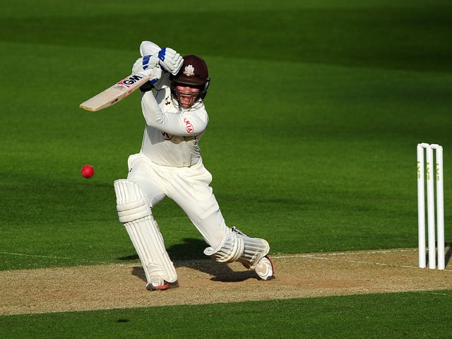 Rory Burns of Surrey bats during day three of the LV County Championship Division Two match between Surrey and Essex at The Kia Oval on April 28, 2015