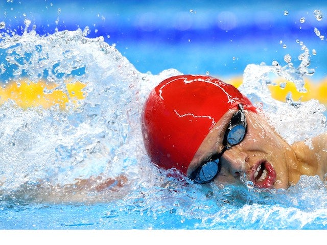 Team GB swimmer Tom Derbyshire in action during the men's 1500m freestyle final at the European Games on June 24, 2015