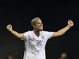 USA forward Abby Wambach celebrates after winning the semi-final football match between USA and Germany during their 2015 FIFA Women's World Cup at the Olympic Stadium in Montreal on June 30, 2015