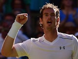 Britain's Andy Murray celebrates beating Kazakhstan's Mikhail Kukushkin during their men's singles first round match on day two of the 2015 Wimbledon Championships at The All England Tennis Club in Wimbledon, southwest London, on June 30, 2015