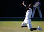 France's Gael Monfils jumps to return the ball to Spain's Pablo Carreno-Busta during their men's singles first round match on day two of the 2015 Wimbledon Championships at The All England Tennis Club in Wimbledon, southwest London, on June 30, 2015