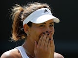 Spain's Garbine Muguruza celebrates after beating Germany's Angelique Kerber during their women's singles third round match on day six of the 2015 Wimbledon Championships at The All England Tennis Club in Wimbledon, southwest London, on July 4, 2015.