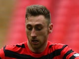 Wrexham's Louis Moult looks to attacks during the The FA Carlsberg Trophy Final match between North Ferriby United and Wrexham at Wembley Stadium on March 29, 2015 