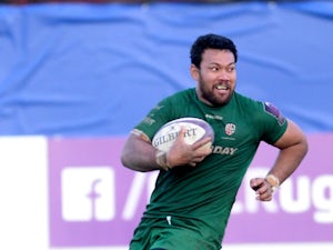 Ofisa Treviranus of London Irish scores their fifth try to complete his hat-trick during the European Rugby Challenge Cup game between Rovigo and London Irish at Mario Battaglini Stadium on January 24, 2015