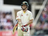 Chris Rogers leaves the field after being dismissed on day four of the First Test of The Ashes on July 11, 2015