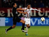 Genaro Snijders of Willem II and Ard Van Peppen of RKC battle for the ball during the Eredivisie match between Willem II Tilburg and RKC Waalwijk at the Koning Willem II Stadion on October 6, 2012