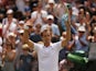 Richard Gasquet of France celebrates match point in his Gentlemen's Singles Fourth Round match against Nick Kyrgios of Australia during day seven of the Wimbledon Lawn Tennis Championships at the All England Lawn Tennis and Croquet Club on July 6, 2015