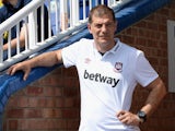 Slaven Bilic, Manager of West Ham United, looks on during the Pre Season Friendly match between Peterborough United and West Ham United at London Road Stadium on July 11, 2015