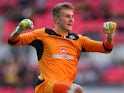 Will Norris of Cambridge United celebrates his teams first goal during the FA Carlsberg Trophy Final 2014 at Wembley Stadium on March 23, 2014