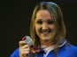 Charlotte Henshaw of Great Britain poses with her silver medal from the Women's 100m Breaststroke SB6 Final during Day Two of The IPC Swimming World Championships at Tollcross Swimming Centre on July 14, 2015