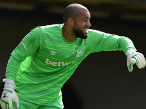 Darren Randolph of West Ham United in action during the pre season friendly match between Southend United and West Ham United at Roots Hall on July 18, 2015