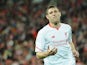 James Milner of Liverpool FC reacts during the international friendly match between Brisbane Roar and Liverpool FC at Suncorp Stadium on July 17, 2015