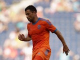 Javi Fuego of Valencia in action during the pre-season semi final 2 match between Southhampton FC and Valencia CF as part of the Audi Quattro Cup 2015 at Red Bull Arena on July 11, 2015