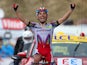 Joaquin Rodriguez Oliver of Spain and Team Katusha celebrates as he crosses the finish line to win stage twelve of the 2015 Tour de France, a 195 km stage between Lannemezan and Plateau de Beille, on July 16, 2015