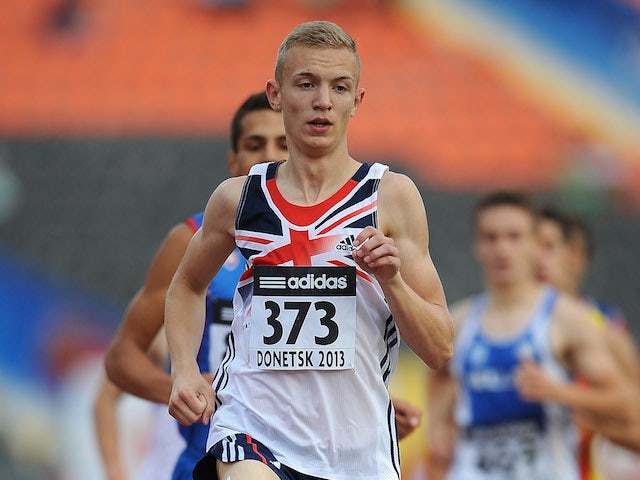 Kyle Langford of Great Britain runs in the Boys 800m Semi Final during Day 2 of the IAAF World Youth Championships at the RSC Olimpiyskiy Stadium on July 11, 2013