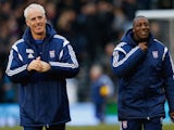 Mick McCarthy and Terry Connor of Ipswich Town before the Championship match against Fulham on February 14, 2015