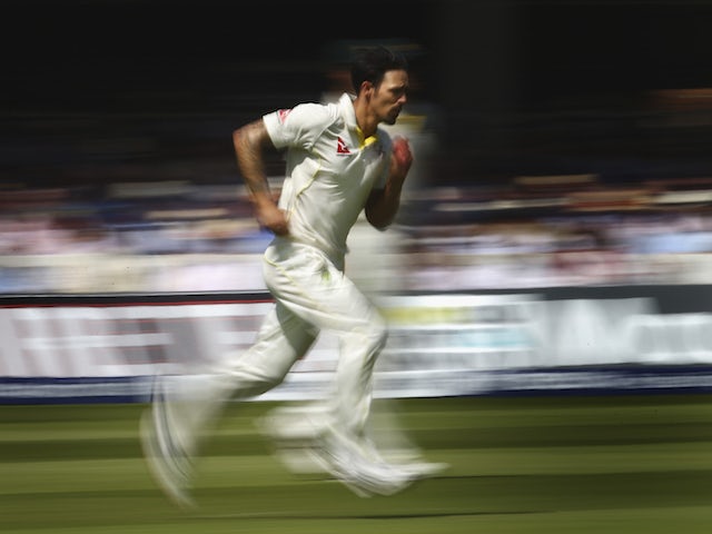 Mitchell Johnson runs in to bowl during day three of the second Ashes Test at Lord's on July 18, 2015