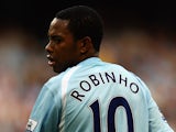 Robinho of Manchester City in action during the Barclays Premier League match between Manchester City and Chelsea at The City of Manchester Stadium on September 13, 2008