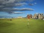 The green on the 495 yards par 4, 17th hole 'Road' with the 357 yards par 4, 18th hole 'Tom Morris' behind on the Old Course at St Andrews venue for The Open Championship in 2015, on July 29, 2014 in St Andrews, Scotland