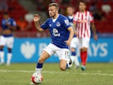 Tom Cleverley of Everton in action during the Barclays Asia Trophy match between Everton and Stoke City at National Stadium on July 15, 2015