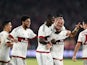 AC Milan's French defender Philippe Mexes celebrates with team mates after scoring a goal during the International Champions Cup football match between AC Milan and Inter Milan in Shenzhen on July 25, 2015