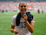Alex Morgan of the United States celebrates the 5-2 victory against Japan in the FIFA Women's World Cup Canada 2015 Final at BC Place Stadium on July 5, 2015