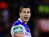 Carlos Tuimavave of the Knights looks on during the round 12 NRL match between the New Zealand Warriors and the Newcastle Knights at Mt Smart Stadium on May 31, 2015