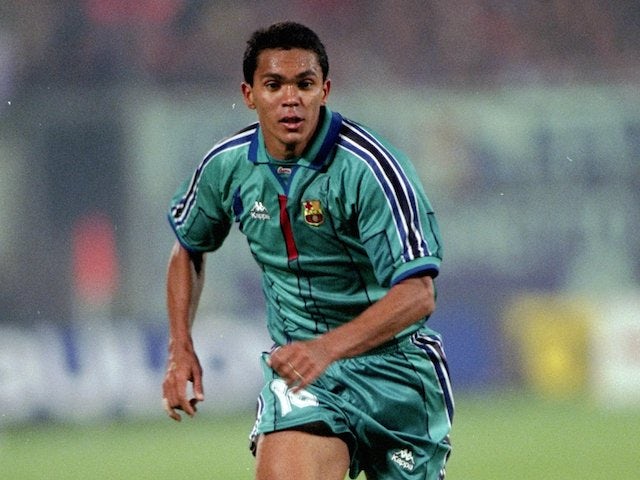 Giovanni of Barcelona in action during a European Cup Winners Cup match against Fiorentina AS at the Artemio Franchi Stadium in Florence, Italy. Barcelona won the match 2-0 on April 24, 1997