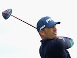 Gregory Havret of France hits his tee shot on the first hole during the final round of the Aberdeen Asset Management Scottish Open at Gullane Golf Club on July 12, 2015