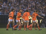 General view of dutch players during the World Cup Final match between Holland and Argentina at the Monumental Stadium in Buenos Aires, Argentina on June 29, 1978
