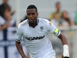 Angers' Jonathan Kodjia runs during a friendly football match between Bordeaux (FCGB) and Angers (SCO) on July 16, 2015