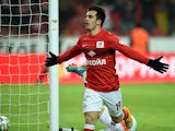 Jose Manuel Jurado of FC Spartak Moscow celebrates after scoring a goal during the Russian Premier League match between FC Spartak Moscow and FC Ural Sverdlovsk Oblast at the Arena Otkritie Stadium on December 08, 2014