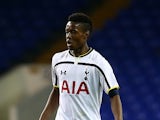 Josh Onomah of Tottenham during the FA Youth Cup Fifth Round match between Tottenham Hotspur and Manchester United at White Hart Lane on February 09, 2015