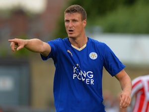 Robert Huth of Leicester City during the Pre Season Friendlly match between Lincoln City and Leicester City at Sincil Bank Stadium on July 21, 2015