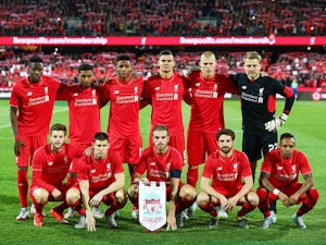 Liverpool FC lines up before the international friendly match between Adelaide United and Liverpool FC at Adelaide Oval on July 20, 2015