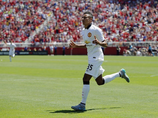 Jesse Lingard #35 of Manchester United celebrates after scoring against FC Barcelona in the 65th minute during the International Champions Cup on July 25, 2015
