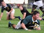 Morne Steyn of South Africa scores a try during the Tri Nations match between South Africa and the All Blacks at the Absa Stadium on August 1, 2009