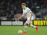 Nicklas Bendtner of Wolfsburg in action during the UEFA Europa League quarter-final second leg match between SSC Napoli and VfL Wolfsburg on April 23, 2015