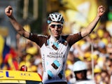 Romain Bardet of France and AG2R La Mondial Team crosses the finish line to win Stage Eighteen of the 2015 Tour de France, a 186.5km stage between Gap and Saint-Jean-de-Maurienne on July 23, 2015