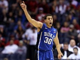 Seth Curry #30 of the Duke Blue Devils reacts against the Louisville Cardinals during the Midwest Regional Final round of the 2013 NCAA Men's Basketball Tournament at Lucas Oil Stadium on March 31, 2013
