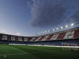 General view of the Vicente Calderon Stadium prior to the Supercopa, second leg match between Club Atletico de Madrid and Real Madrid on August 22, 2014