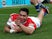 Ken Sio of Hull KR goes over for a try during the Ladbrokes Challenge Cup Semi-Final match between Warrington Wolves and Hull KR at the Headingley Carnegie Stadium on August 1, 2015