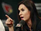Jen Welter speaks during a press conference where she was named an intern coach for the Arizona Cardinals on July 28, 2015