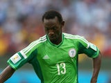 Juwon Oshaniwa of Nigeria controls the ball during the 2014 FIFA World Cup Brazil Group F match between Nigeria and Argentina at Estadio Beira-Rio on June 25, 2014