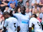 Moussa Sissoko of Newcastle gestures during the Pre Season Friendly between Newcastle United and Borussia Moenchengladbach at St James' Park on August 1, 2015