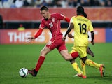 Serbia's Sergej Milinkovic (L) in action during the FIFA Under-20 World Cup football semi-final match between Serbia and Mali in Auckland on June 17, 2015