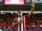 Dusan Tadic of Southampton celebrates after scoring from a penalty to make it 2-0 during the UEFA Europa League Third Qualifying Round 1st Leg match between Southampton and Vitesse at St Mary's Stadium on July 30, 2015